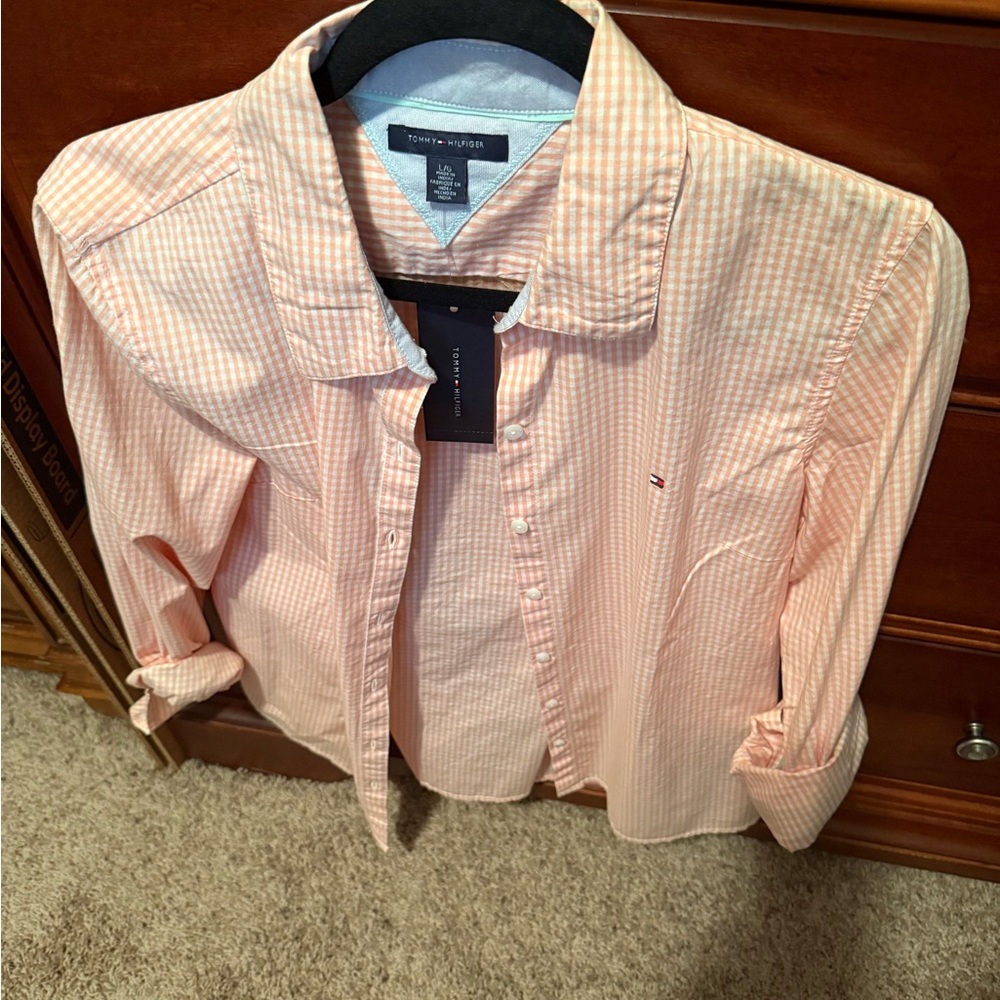 Tommy Hilfiger Orange Casual Button Down Shirt